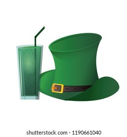 Irish hat and glass with straw