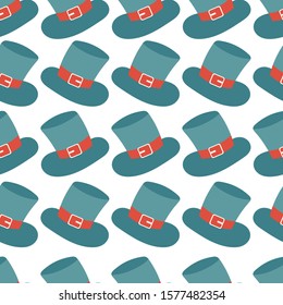 Irish hat  hand drawn seamless pattern. Textile, wallpaper, wrapping paper design idea