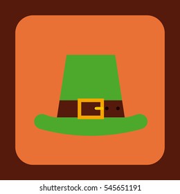 irish hat icon over orange background. Saint Patricks Day concept. colorful design. vector illustration
