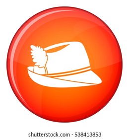 Irish hat icon in red circle isolated on white background vector illustration