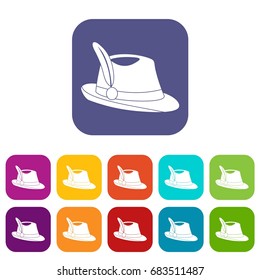 Irish hat icons set