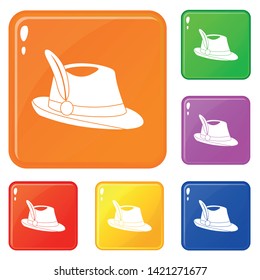 Irish hat icons set collection vector 6 color isolated on white background