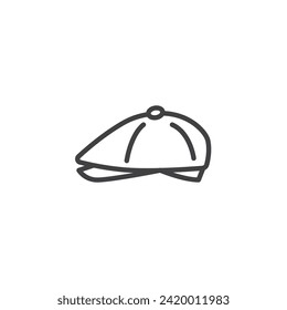 Irish Hat line icon. linear style sign for mobile concept and web design. Traditional Irish hat outline vector icon. Beret or cap symbol, logo illustration. Vector graphics