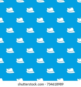 Irish hat pattern repeat seamless in blue color for any design. Vector geometric illustration
