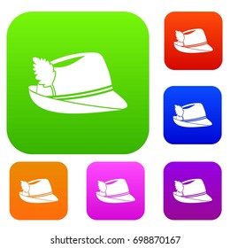 Irish hat set icon in different colors isolated vector illustration. Premium collection