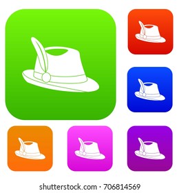 Irish hat set icon in different colors isolated vector illustration. Premium collection