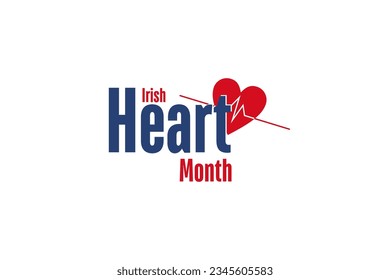 Irish Heart Month background template Holiday concept