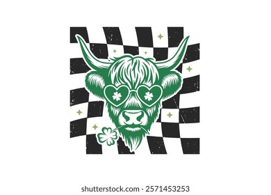 A Irish Highland Cow, St. Patrick’s DayT Shirt Design