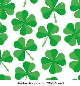 Irish holiday, clover seamless pattern. Illustration flat style