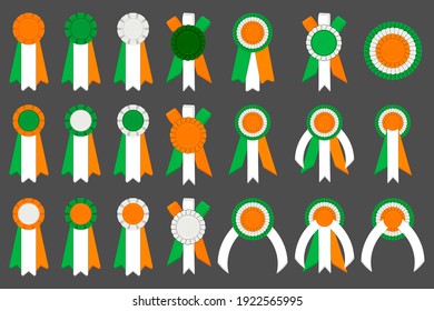 Irish holiday St Patrick day, big set from trophy rewards. Pattern St Patrick day consisting of many different trophy rewards on bright background. Trophy rewards it main accessory for St Patrick day.