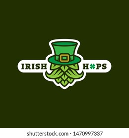 Irish hops logo design template. Vector illustration.