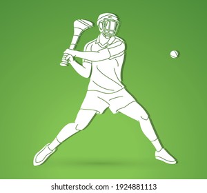 Irish Hurley Sport Cartoon Graphic Vector