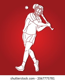 Irish Hurley Sport Cartoon Graphic Vector