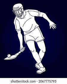 Irish Hurley Sport Cartoon Graphic Vector