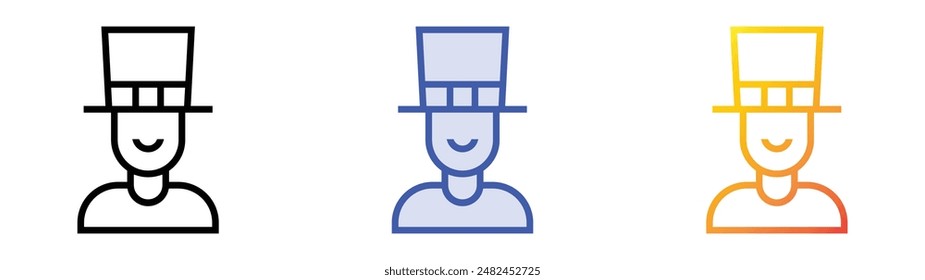 Irish icon. Linear, Blue Fill and Gradient Style Design Isolated On White Background
