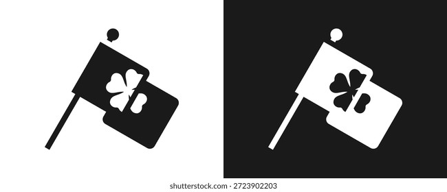Conjunto De Iconos Irlandeses Glifo En Fondo Blanco Y Negro