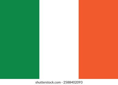 Irish or Ireland flag flat vector design and  digital illustration , 