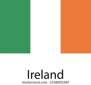 The Irish Ireland national flag, featuring vertical stripes of green, white, and orange.