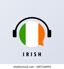 Irish language course banner. Online learning. Vector EPS 10. Isolated on background