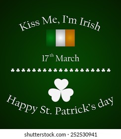 Irish for leaf lucky clovers background for Happy St. Patrick's Day.