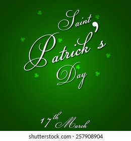 Irish for leaf lucky clovers background for Happy St. Patrick's Day.