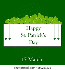 Irish for leaf lucky clovers background for Happy St. Patrick's Day.