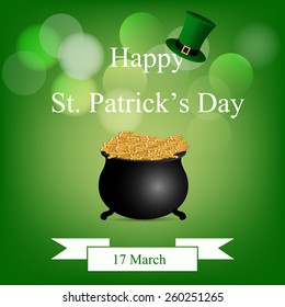 Irish for leaf lucky clovers background for Happy St. Patrick's Day.