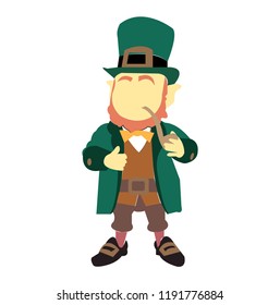 Irish leprechaun flat cartoon illustration