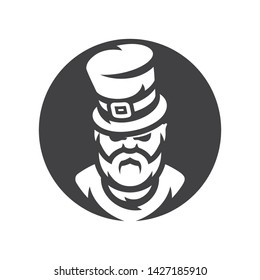 Irish Leprechaun. St. Patrick's Day Vector silhouette sign