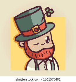 Irish Leprechaun symbol.
St.Patrick's day elements icon. 
Colored cartoon illustration.Vector design for web design, mobile app, stickers and games.