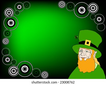 irish leprechaun with trendy circles vector illustration
