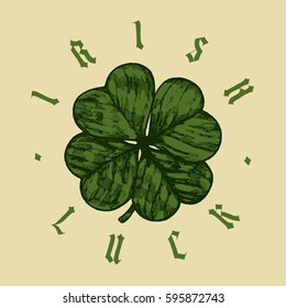irish luck round shamrock print 