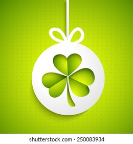 Irish lucky clover leaf for Happy St. Patrick's Day celebration.