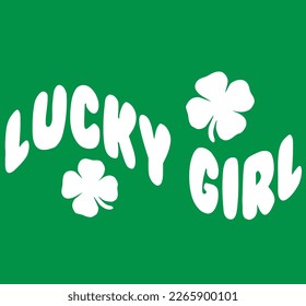 Irish Lucky Green Clover Shamrock Ireland St Paddy's day Varsity t-shirt design Slogan Logo Graphic Vector. Tee shirt and apparel print in St Patricks Day style. Vector illustration.