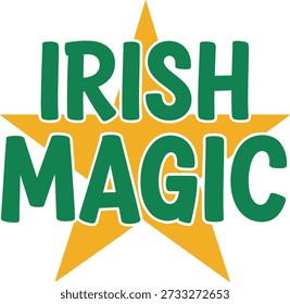 Irish Magic hat typography design vector illustration for St Patricks Day leprechaun fantasy and lucky charm on transparent background.