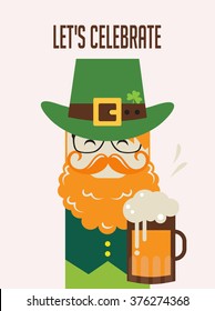 Irish man with beer, St. Patrick's Day design 