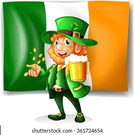 Irish man drinking beer illustration