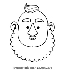 Irish man face in black and white