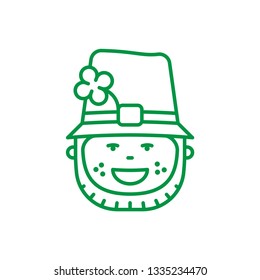 Irish Man Face Vector Line Icon