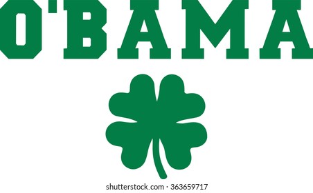 Irish O'bama design with clover