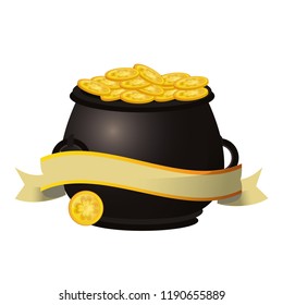 Irish pot with coins