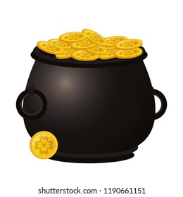 Irish pot with coins