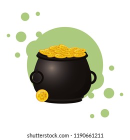 Irish pot with coins