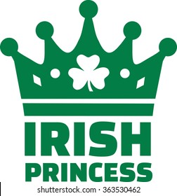 Irish princess with crown and clover