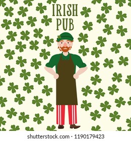 irish pub banner whith bamen vector illustration