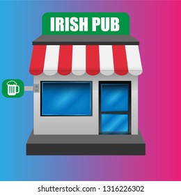 irish pub bulding.irish pub icon