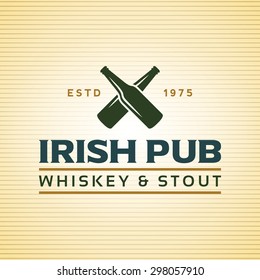 irish pub label. vector eps10 illustration