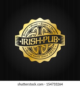 irish pub logo emblem art signs seal vector retro styled mark of brew aesthetic as a pattern of advertisement editable layered vector irish pub logo emblem art signs seal vector english classic froth