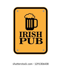 Irish pub sign - road sign