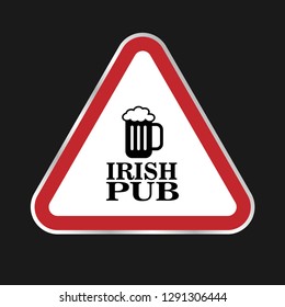 Irish pub sign - road sign
